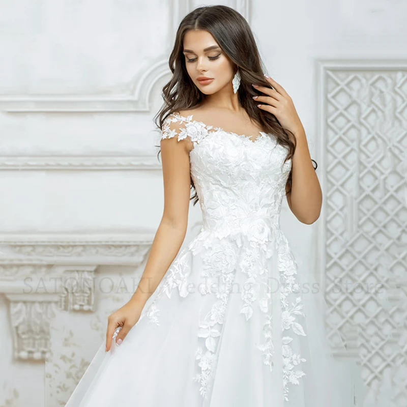 Elegant V Neck Lace Short Wedding Dress with Cap Sleeves Knee Length B –  Elsi John