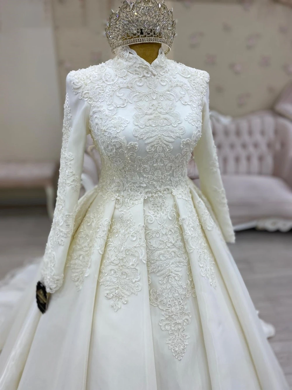 Luxury Lace Appliques Muslim Wedding Dresses 2024 For Women Long Sleev – Elsi John Luxury Lace Appliques Muslim Wedding Dresses 2024 For Women Long Sleev – Elsi John
