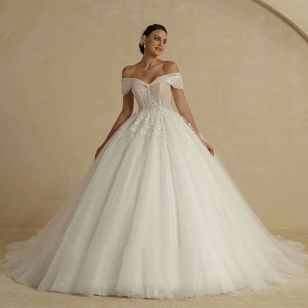 Ivory Beading Princess Wedding Dresses Off The Shoulder Sleeveless Gli Elsi John Ivory Beading Princess Wedding Dresses Off The Shoulder Sleeveless Gli Elsi John