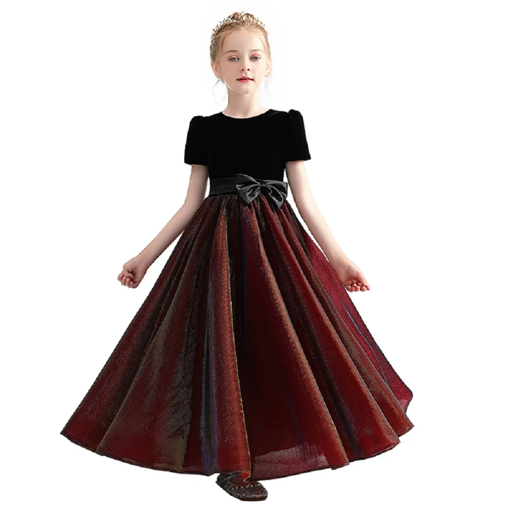 Girls Corduroy Formal Dress Junior Bridesmaid Birthday Princess Dress – Elsi John