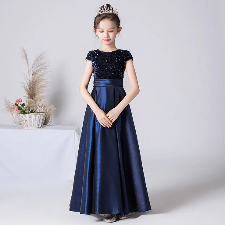Satin Sequin Princess Girl Party Dress Junior Formal Birthday Gown – Elsi  John