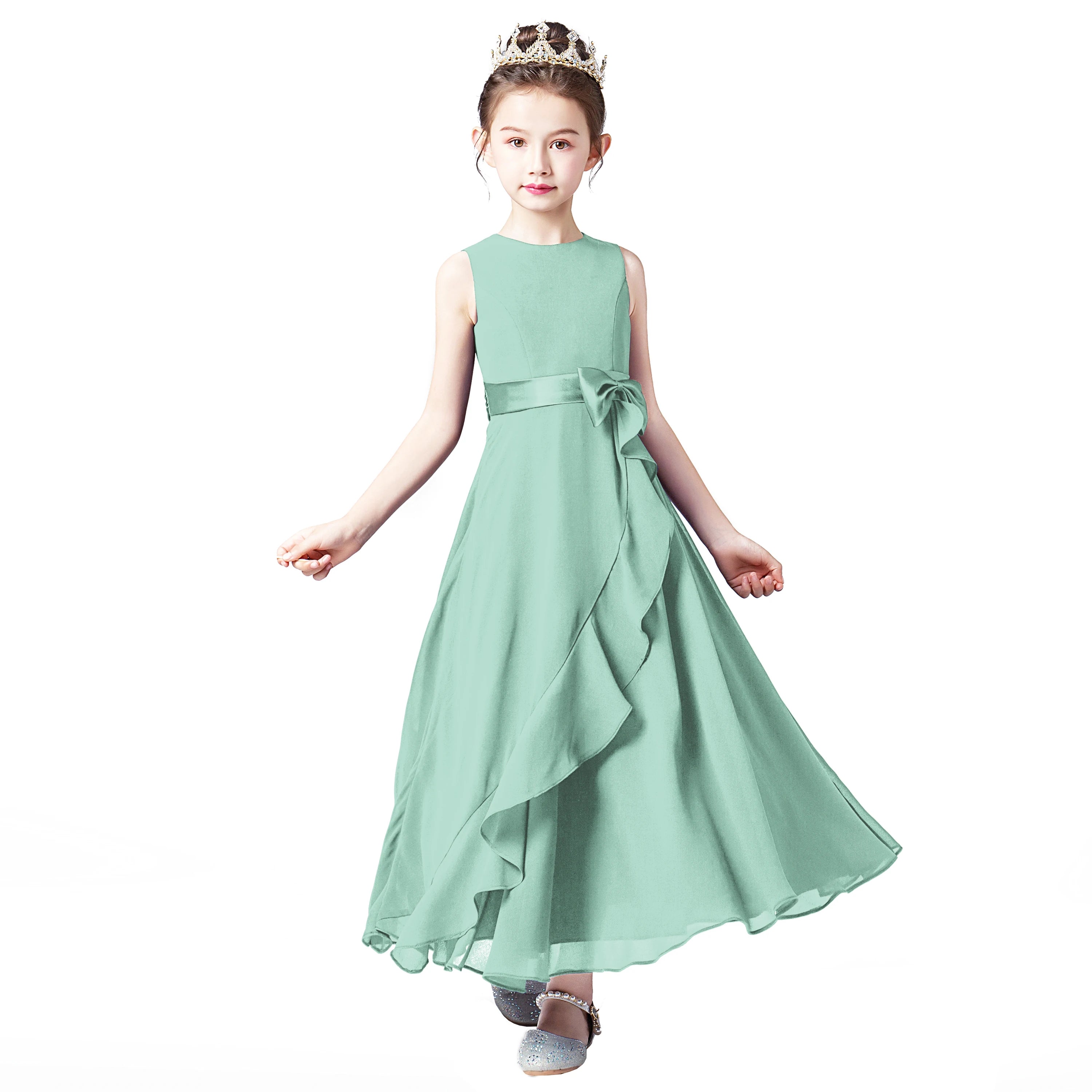Junior Bridesmaid For Teens Ankle-Length Flower Girl Dresses For