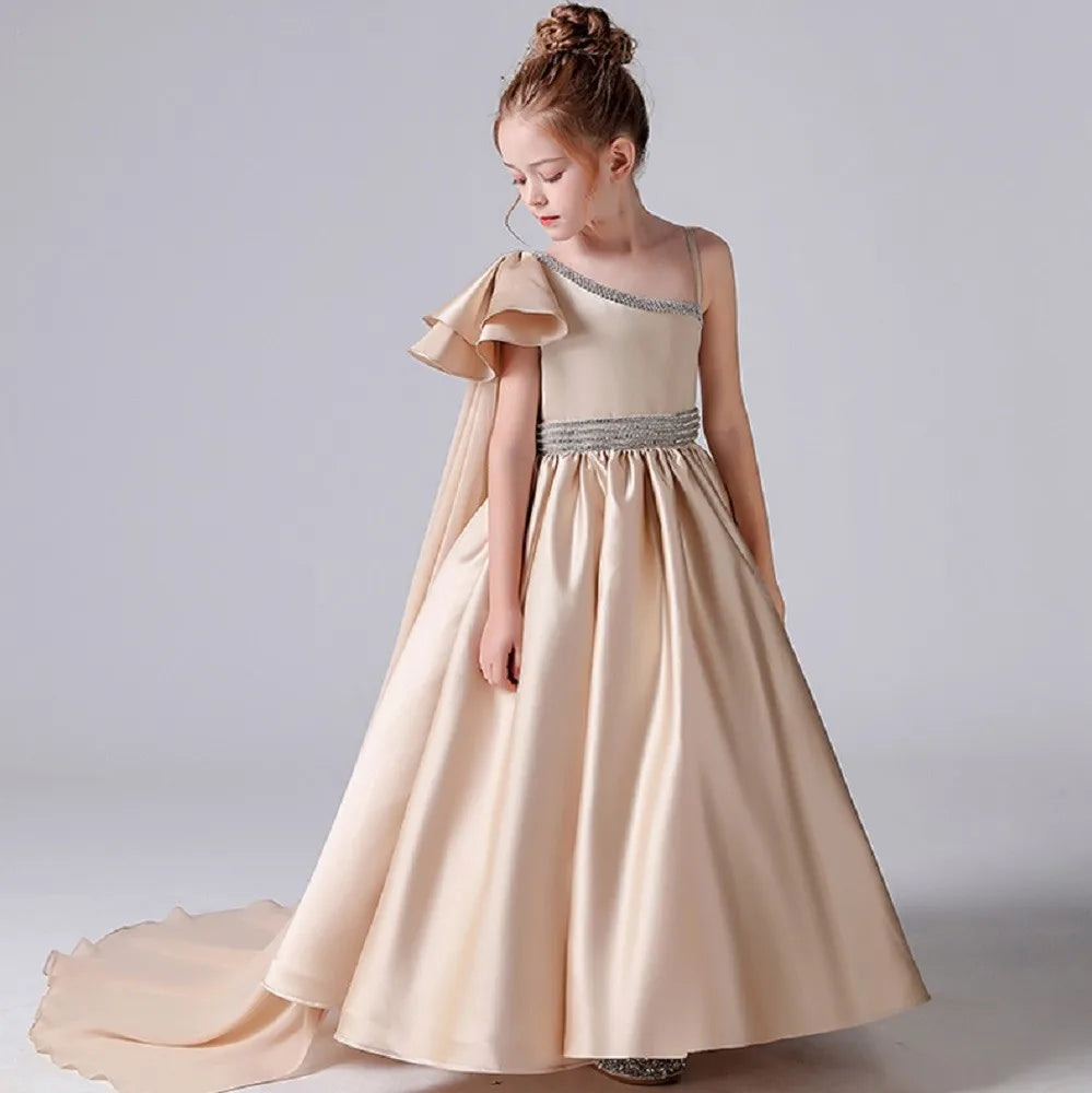 sachin and babi light blue dress Satin Champagne Wedding Dress