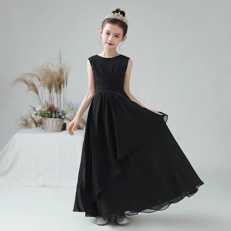 Girls Long Princess Formal Gown Junior Flower Dress for Evening Party Elsi John Girls Long Princess Formal Gown Junior Flower Dress for Evening Party Elsi John