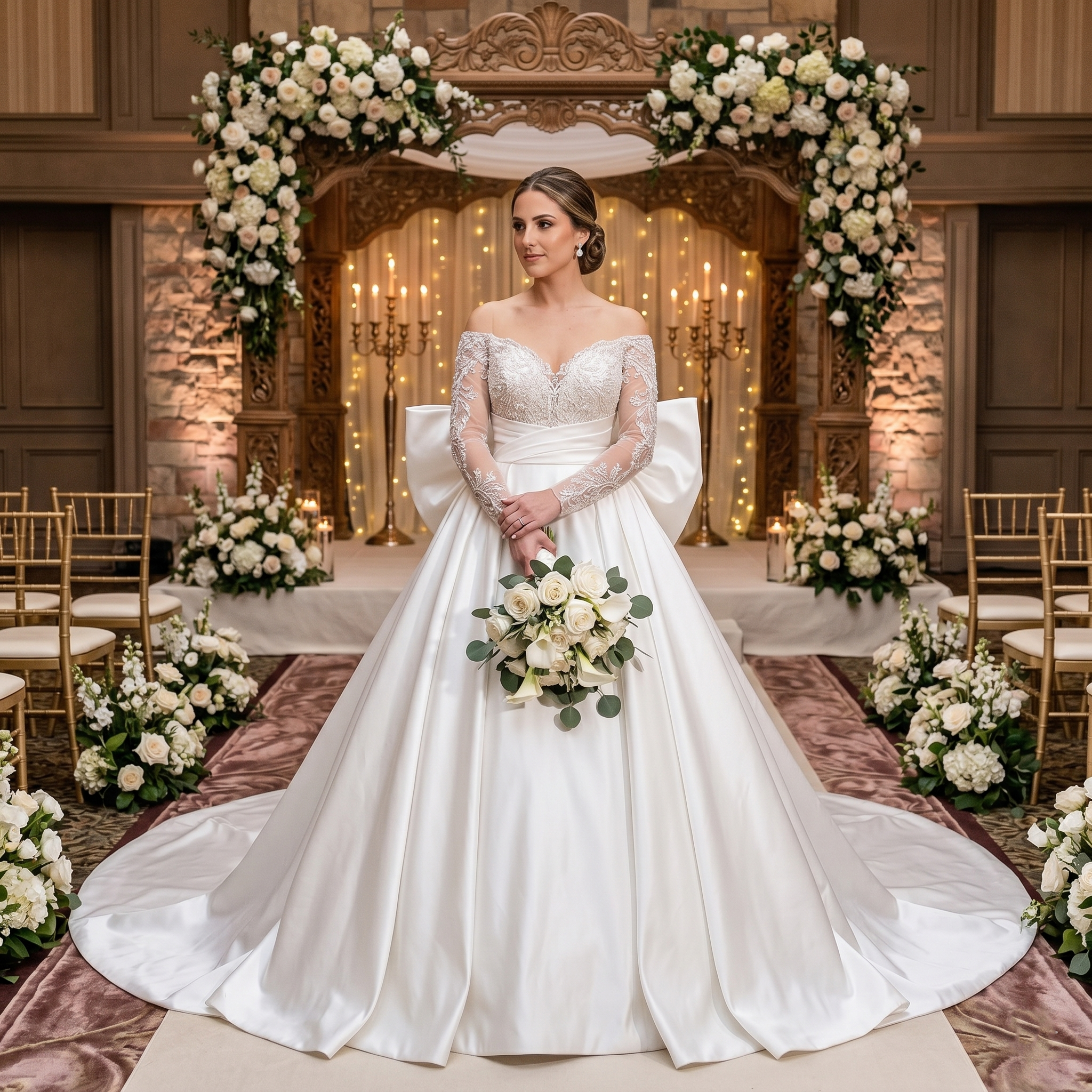 big wedding dress with long train Light Effect Satin Chapel and Detachable – Elsi John Amazon.com: LAGSHIAN Womens Formal Unique Details Color:Blue Toile miriam-exclude