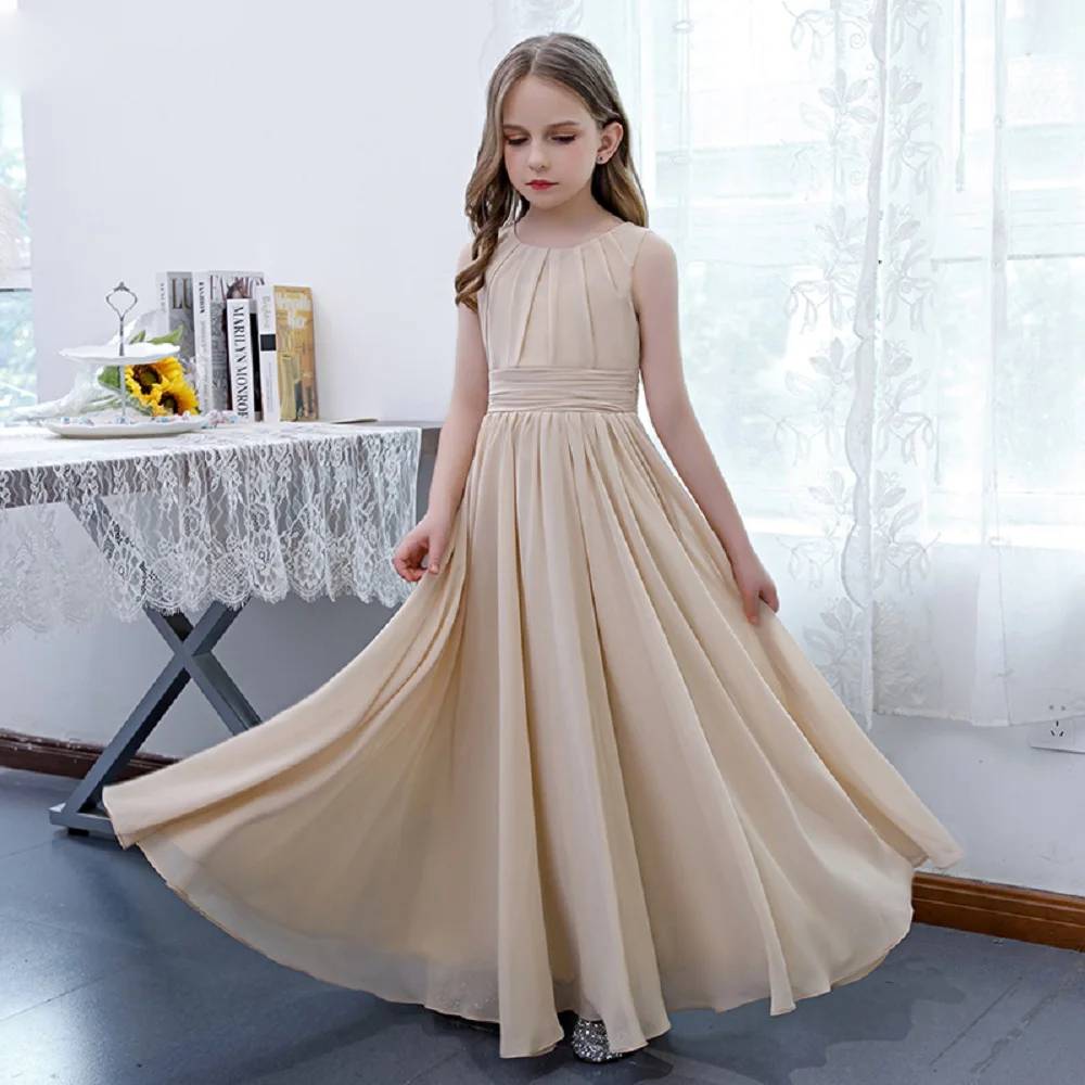 premium dresses for girls elegant parties Naisibaby Girls Princess Dress, Big Bow Birthday Dress Kids Wedding Party Elegant Dress Beige 5-7t, Girl's
