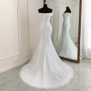 Elegant Boat Neck Style  Mermaid Wedding Dress Bridal Gown