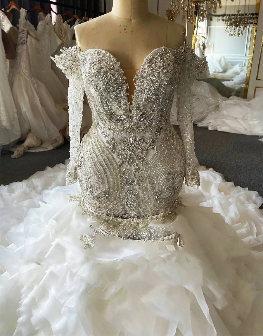 2-in-1 Mermaid Wedding Dress with Heavy Beading Plus Size – Elsi John