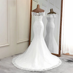 Lace Wedding Dress Mermaid Wedding Gown Off the Shoulder Bridal Gown