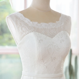 Elegant Simple Style Lace Mermaid Sleeveless Wedding Dresses