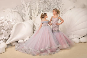 Off the Shoulder Princess Ball Gown Luscious Tulle Girls Dress