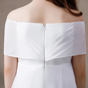 White Off The Shoulder Chiffon Girl Dress