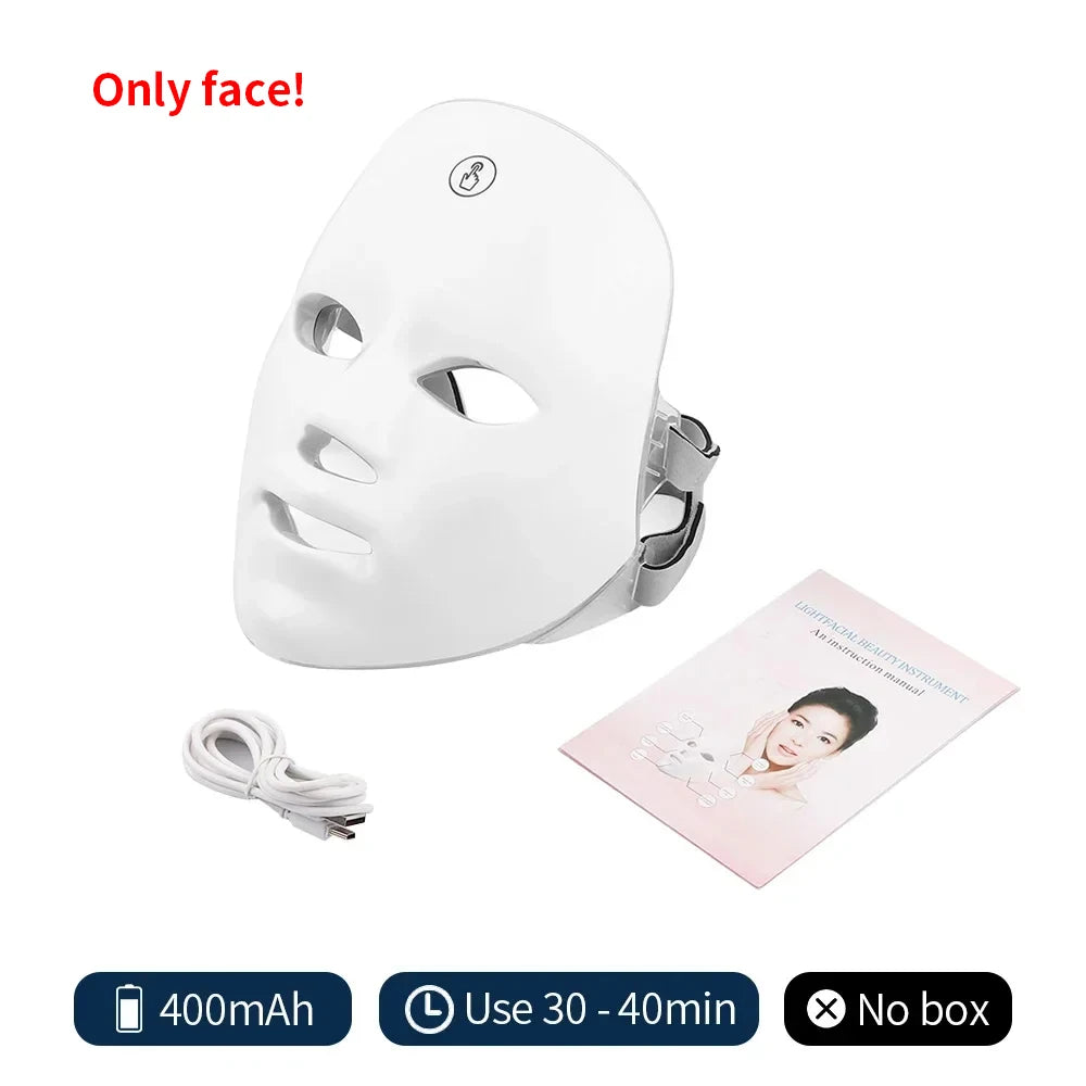 7 Color LED Photon Face and Neck Skin Tightening Rejuvenation Mask