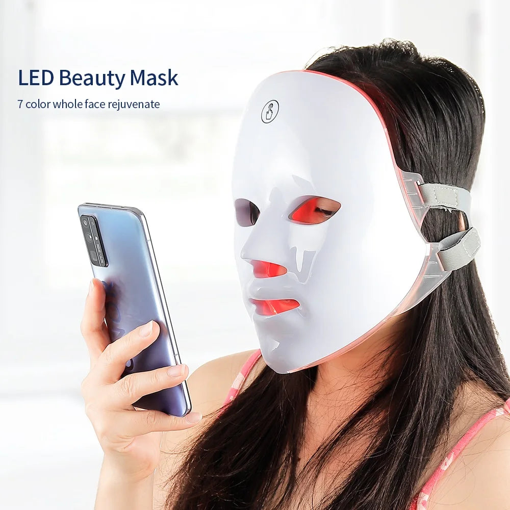 7 Color LED Photon Face and Neck Skin Tightening Rejuvenation Mask