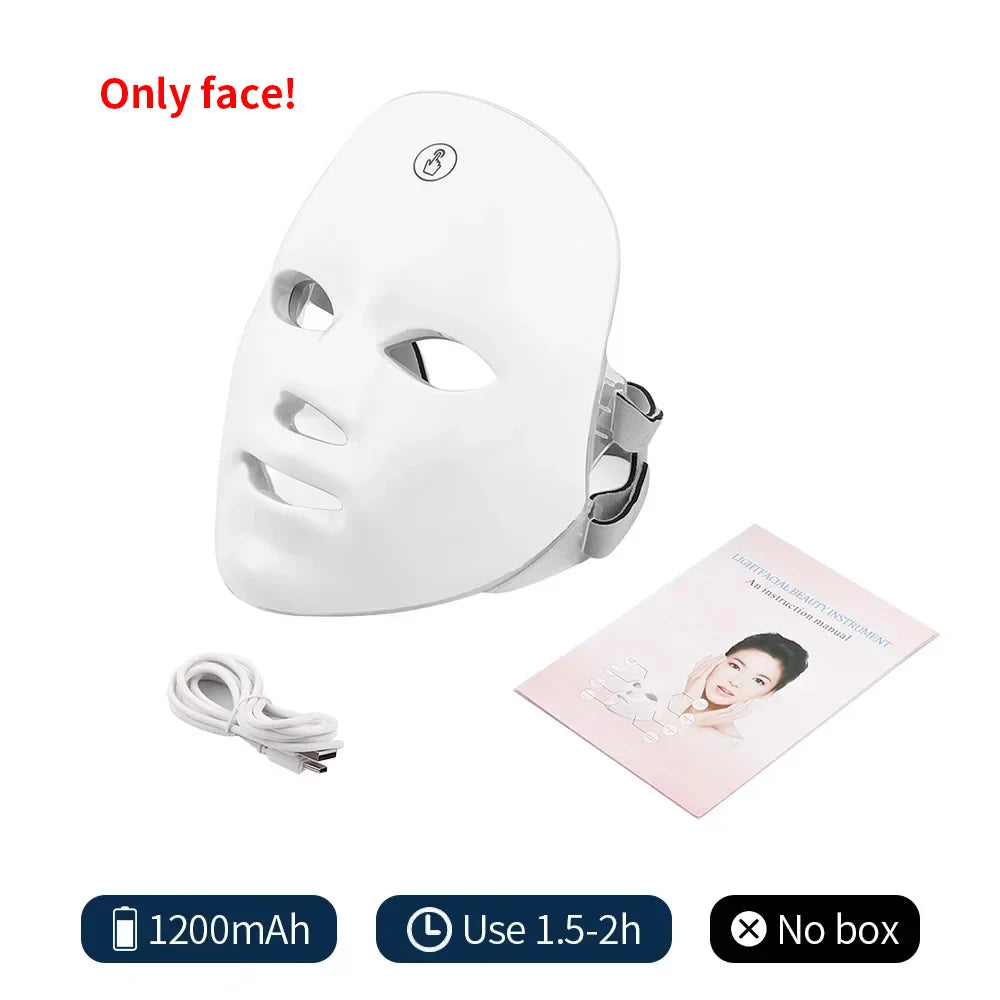 7 Color LED Photon Face and Neck Skin Tightening Rejuvenation Mask