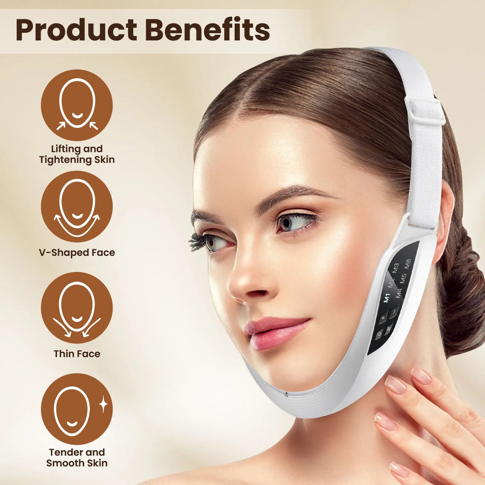 Electric V Face Lifting Beauty Device with EMS Microcurrent Facial Massager