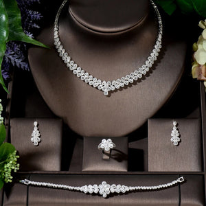 Luxury Women Elegant Bridal CZ Necklace Set