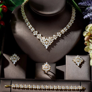 HIBRIDE Dubai Gold Leaf Jewelry Set