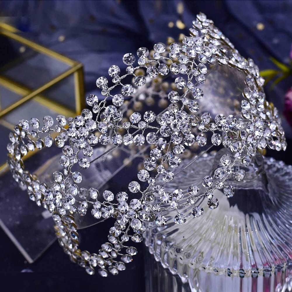 Bridal Rhinestone Tiara Headband – Indian Wedding Headdress