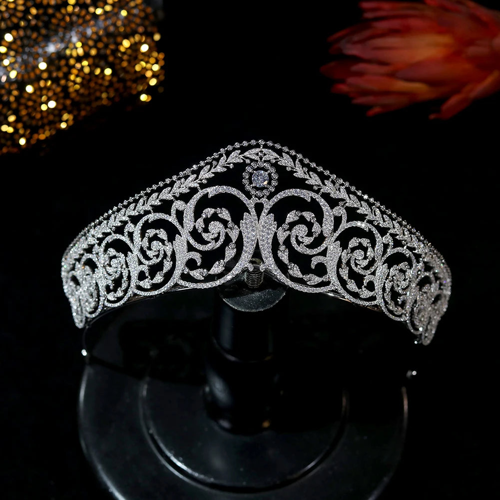 Luxury Bridal Queen Tiara – Crystal Headdress for Weddings & Pageants