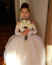 Cute Ball Gown Bow Back Flower Girl Dress