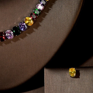 Elegant Multicolor Crystal Bridal Party Necklace