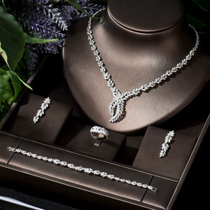 Micro Pave CZ Luxury Dubai Bridal Jewelry Set