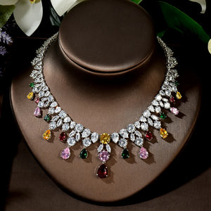 Sparking Multi-color Bridal Necklace