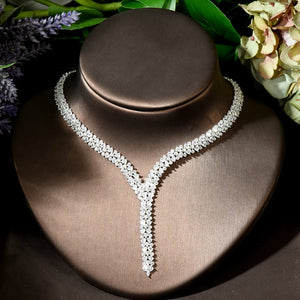 Long Tassel CZ Bridal Jewelry Set