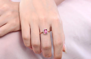 Beautiful 1.06ct Pink Tourmaline Natural Diamond 10k Rose Gold Ring