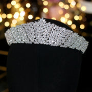 Elegant Cubic Zirconia Bridal Crown Headband for Weddings and Parties