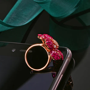 Natural 10ct Ruby and 0.38ct Brilliant Cut Diamond 18k Rose Gold Ring