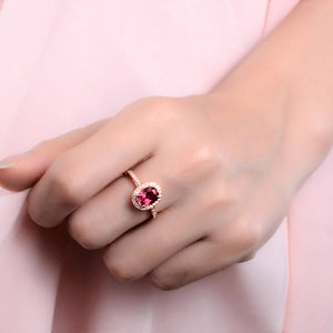 Pink 1.26ct Tourmaline Natural Diamond 14k Rose Gold Ring