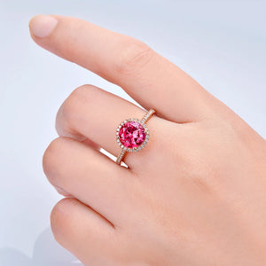 Pink 2.31ct Topaz and 0.24ct Natural Diamond 14kt Rose Gold Ring