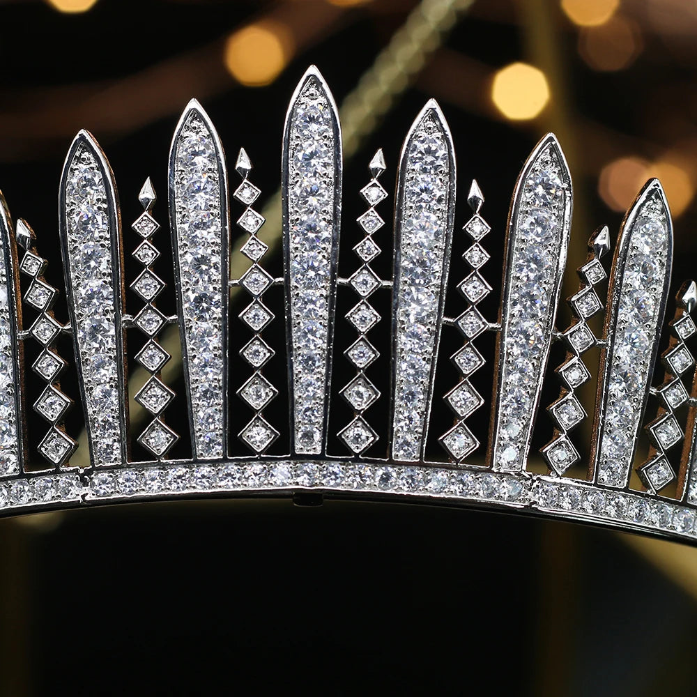 Elegant European Zircon Wedding Tiara – Royal Crown Hair Jewelry for Brides