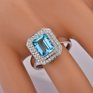 Ethereal Aquamarine & Diamond Ring - 1.82ct Gem in 14k White Gold