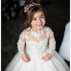 Vintage Gown with Bow Flower Girl Dress Ball Gown
