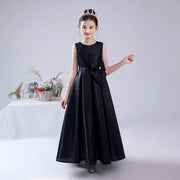 Black Pleated Concert Dress Junior Girls Pageant Princess Gown Long Bi – Elsi John