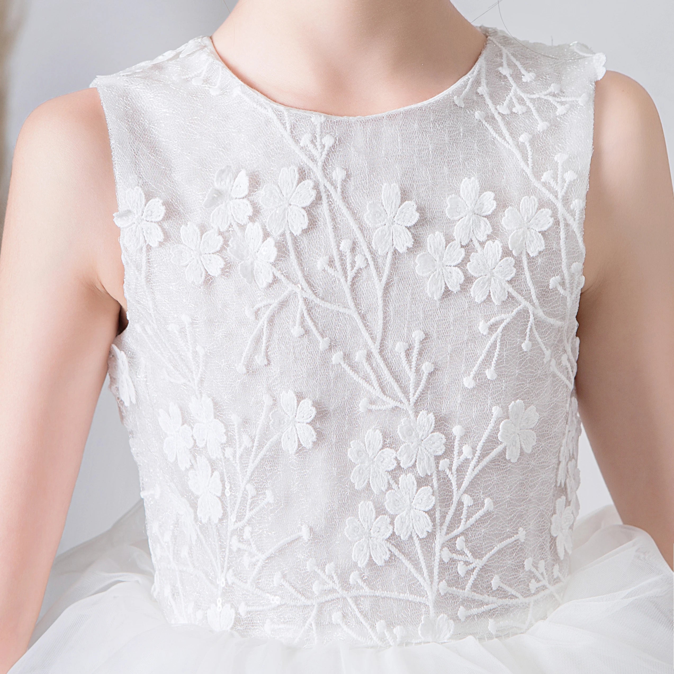 White Pleats Tulle Short Formal Tutu Princess Dress Pageant Gown