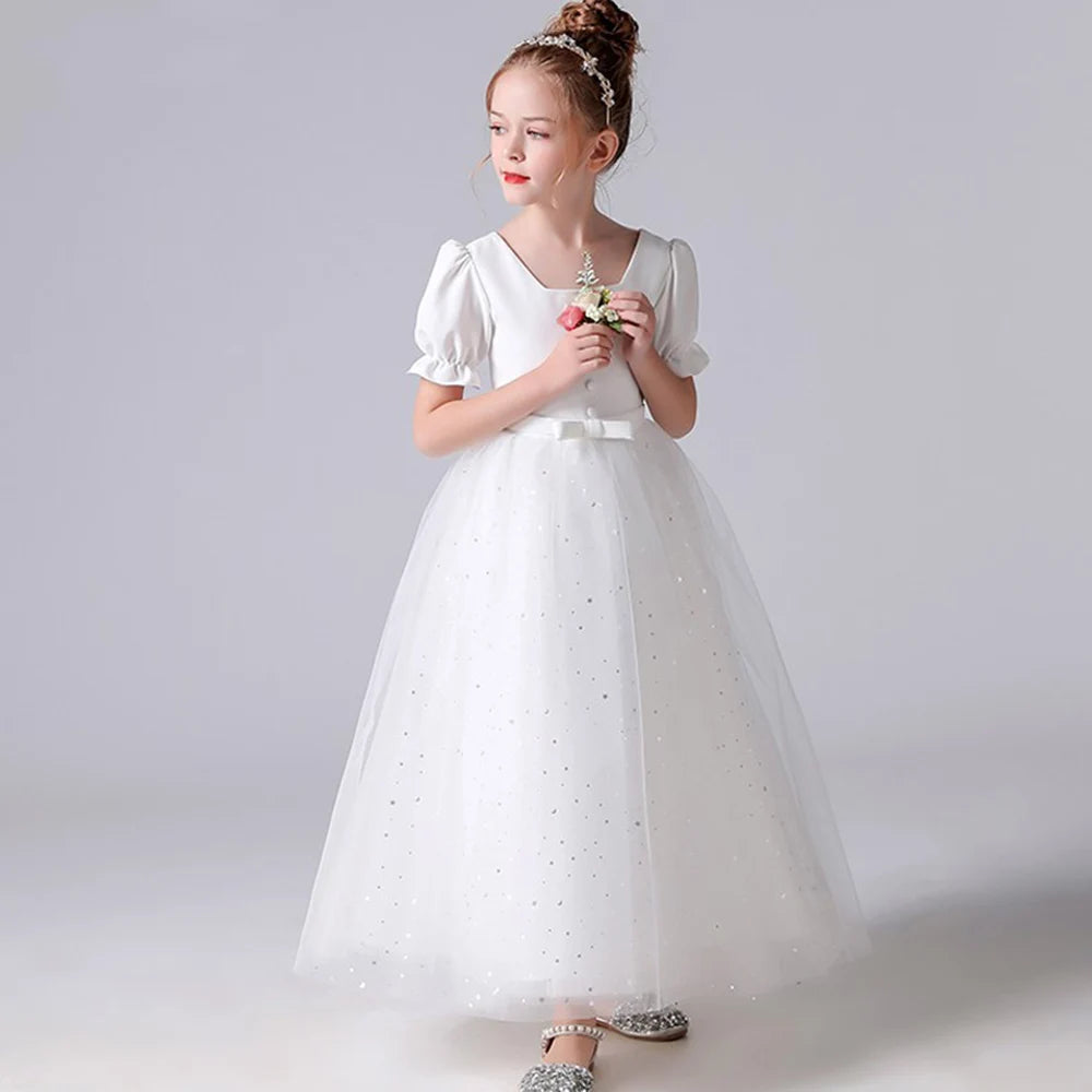 Elegant Sparkly Tulle Flower Girl Dress