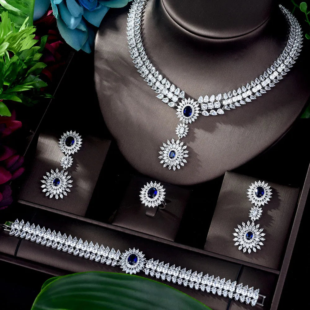 New Nigerian Bridal Zirconia Jewelry Set