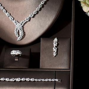 Micro Pave CZ Luxury Dubai Bridal Jewelry Set