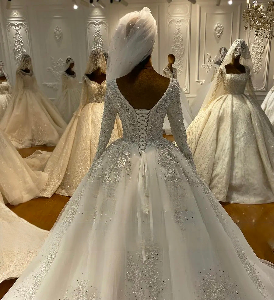 heavily beaded wedding dress Vintage Heavy Large Lace Tube Top with Train P295 PreppyDress The structured bodice provides flattering support 15 Beaded Wedding Dress Ideas