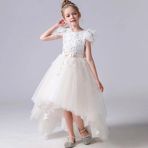 Sequinned Hi-Lo Girls Formal Birthday Party Gown