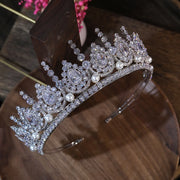 Luxury Zirconia Pearl Tiara for Women – Wedding & Party Crown