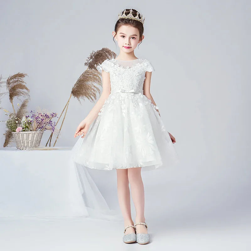 Princess Formal Tulle Junior Short Flower Girl Dress