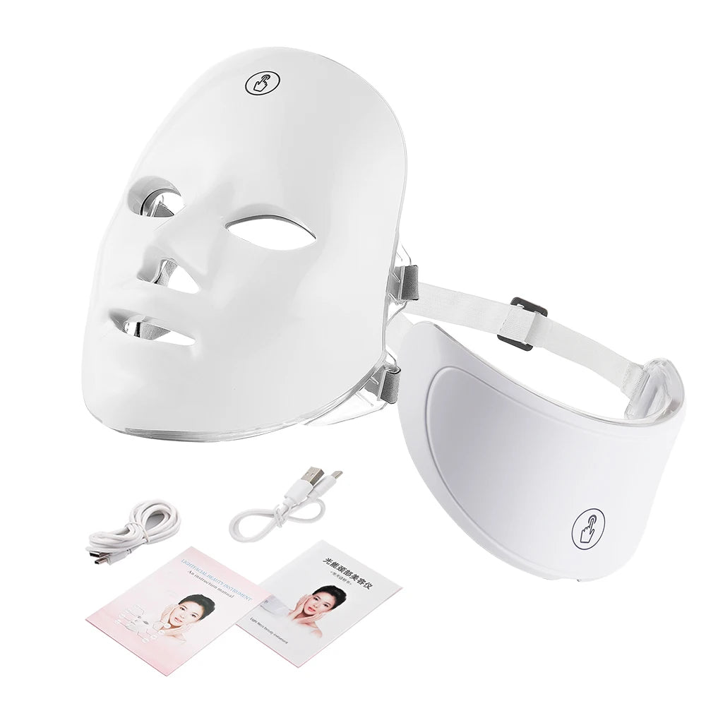 LED Face and Neck Skin Care Beauty Mask with Photon Therapy