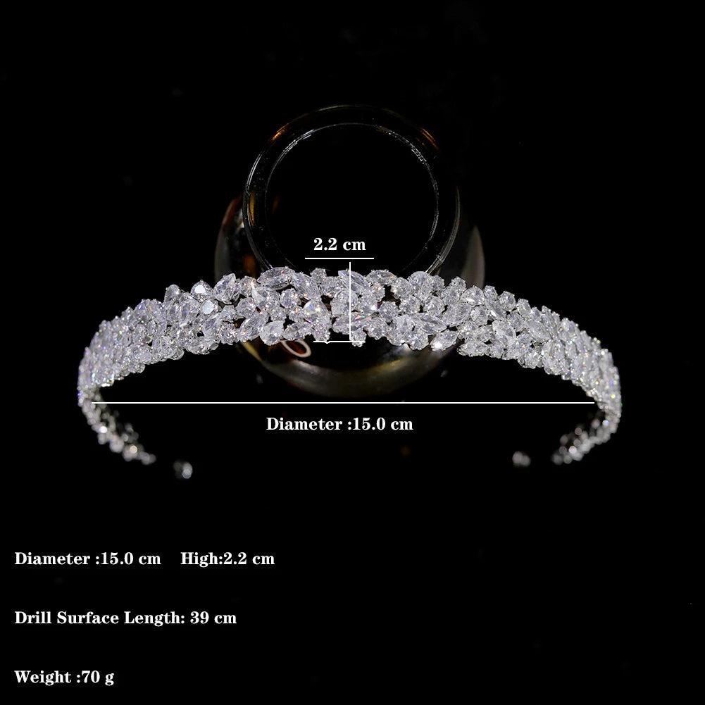 Product dimension diagram for the elegant hair accessory, indicating a 15.0 cm band diameter, 2.2 cm height, 39 cm surface length, and 70 g weight.