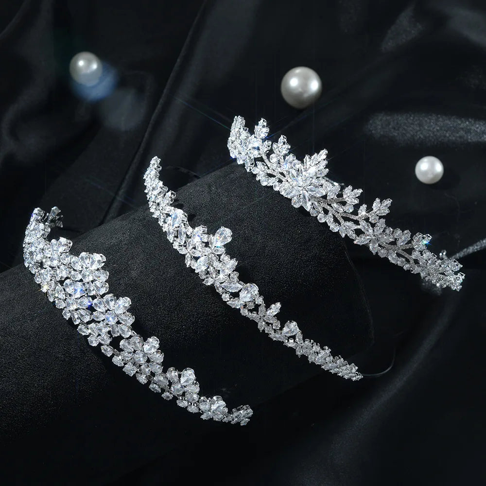 A luxury crystal bridal tiara crown, perfect for weddings or a 15th birthday celebration.