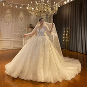 Luxury Long Sleeve Ball Gown Bridal Dress Elegant Wedding Gown – Elsi John
